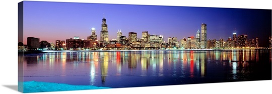 Illinois, Chicago, night
