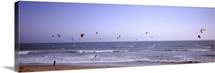 Kite surfers over the sea, Waddell Beach, Waddell Creek, Santa Cruz County, California,