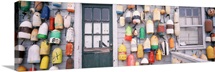 Large group of buoys hanging on a shack, Niantic, Connecticut