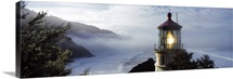 Lighthouse on a hill, Heceta Head Lighthouse, Heceta Head, Lane County, Oregon,
