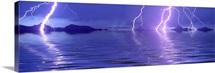 Lightning over the sea
