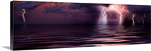 Lightning over the sea