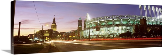 Low angle view of a baseball stadium, Jacobs Field, Cleveland, Ohio