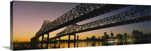 Low angle view of a bridge across a river, New Orleans, Louisiana