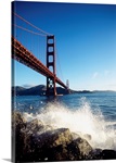 Low angle view of a bridge across the sea, Golden Gate Bridge, San Francisco, California