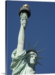 Low angle view of a statue, Statue Of Liberty, Liberty Island, New York Harbor, New York City, New York State,