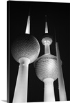 Low angle view of communications towers, Kuwait Towers, Kuwait City, Kuwait