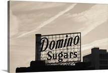 Low angle view of domino sugar sign, Inner Harbor, Baltimore, Maryland
