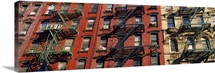 Low angle view of fire escapes on buildings, Little Italy, Manhattan, New York City, New York State