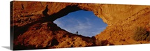 Low angle view of person mountain biking, Utah