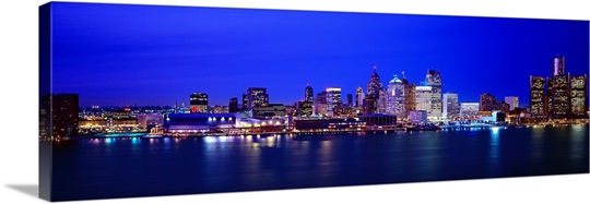Michigan, Detroit, night