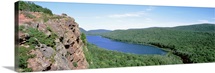 Michigan, Upper Peninsula, Wilderness State Park, High angle view of Lake of Clouds