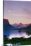 Moon Over Mountains And Saint Marys Lake