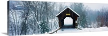 New England covered bridge in winter