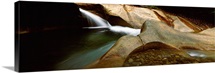 New Hampshire, Grafton County, Franconia Notch State Park, Pemigewasset River, Water flowing through the rocks