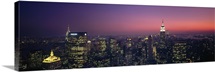 New York, New York City, aerial, twilight