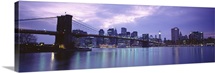 New York State, New York City, Brooklyn Bridge, Skyscrapers in a city
