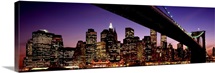 Night Brooklyn Bridge Skyline New York City NY