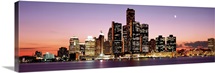 Night Skyline Detroit MI
