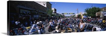 Racers preparing for motorcycle rally, Sturgis, South Dakota