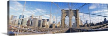 Railings of a bridge, Brooklyn Bridge, Manhattan, New York City, New York State, USA, (pre Sept. 11, 2001)