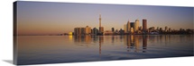 Reflection of buildings in water, CN Tower, Toronto, Ontario, Canada