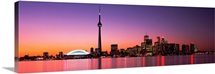 Reflection of buildings in water, CN Tower, Toronto, Ontario, Canada