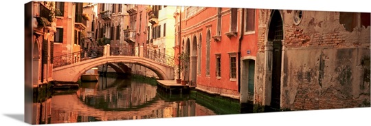 Reflection of buildings in water, Venice, Italy
