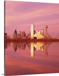 Reflection of buildings on water, Dallas, Texas