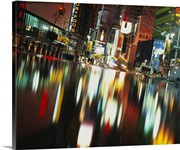 Reflection of buildings on water, New York City, New York State