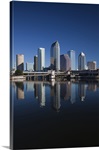 Reflection of skyscrapers on water, Hillsborough River, Tampa, Florida