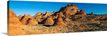 Rock formations on an arid landscape, Coyote Buttes, Paria Canyon, Vermilion Cliffs Wilderness, Arizona