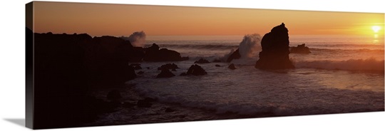 Rocks in the sea, California,