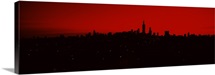 Silhouette of buildings at sunrise, Chicago, Illinois