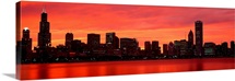 Skyline at sunset Chicago IL