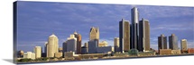 Skyscrapers at the waterfront, Detroit, Michigan