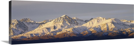 Snow covered mountains on a landscape, Californian Sierra Nevada, California
