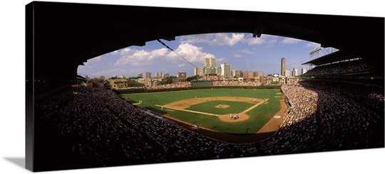 Spectators in a stadium, Wrigley Field, Chicago Cubs, Chicago, Cook County, Illinois