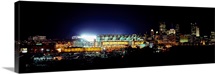 Stadium lit up at night in a city, Heinz Field, Three Rivers Stadium, Pittsburgh, Pennsylvania