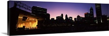 Stage lit up at night, Grant Park, Chicago, Illinois