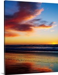 Sunset And Clouds Over Pacific Ocean