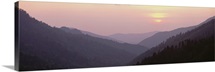 Sunset over a mountain, Smoky Mountain National Park