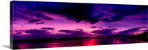 Sunset over an island viewed from Applecross Peninsula Isle of Skye Inner Hebrides Hebrides Scotland