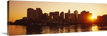 Sunset over skyscrapers, Boston, Massachusetts