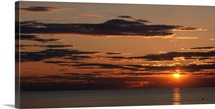 Sunset over the ocean, Jetties Beach, Nantucket, Massachusetts
