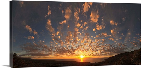Sunset over the Pacific ocean, Kealakekua Bay, Kona Coast, Kona, Hawaii
