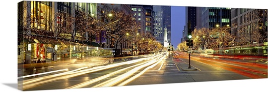 Traffic on the road, Old Water Tower, Chicago, Cook County, Illinois
