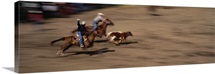 Two cowboys roping a cow, Washington State