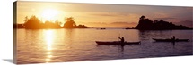 Two people kayaking in the sea, Pacific Rim National Park Reserve, Canada