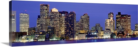US, Massachusetts , Boston, skyline night